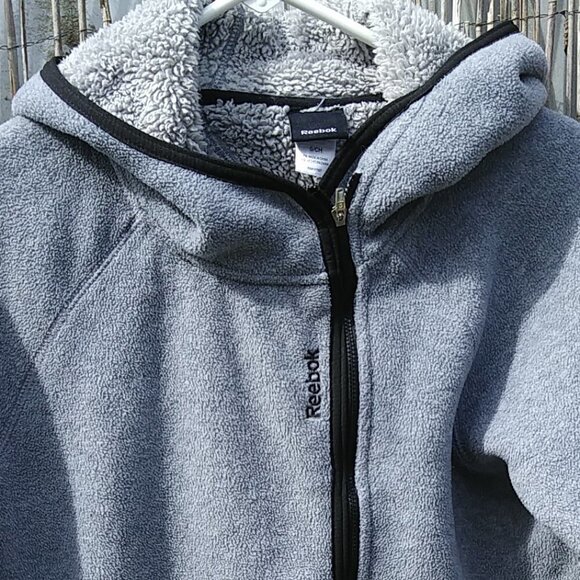 Reebok Fleece Faux Sherpa-Lined Hooded Jacket - S - Picture 3 of 15
